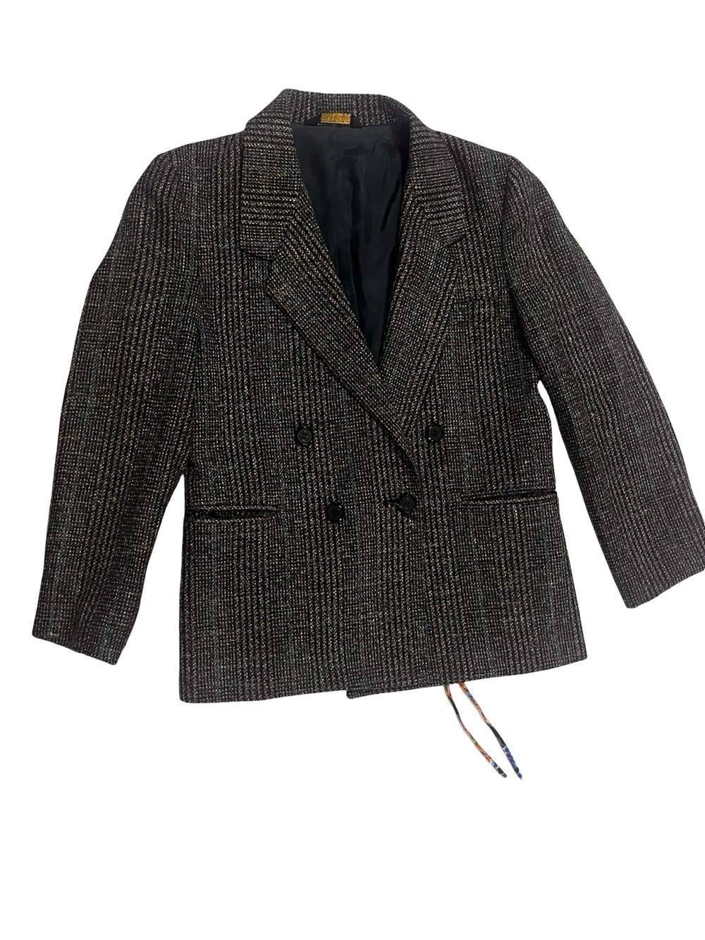 Vtg Christian Dior Jeune Homme Sportif Boys Sz 10 Tweed Double Breasted Preppy